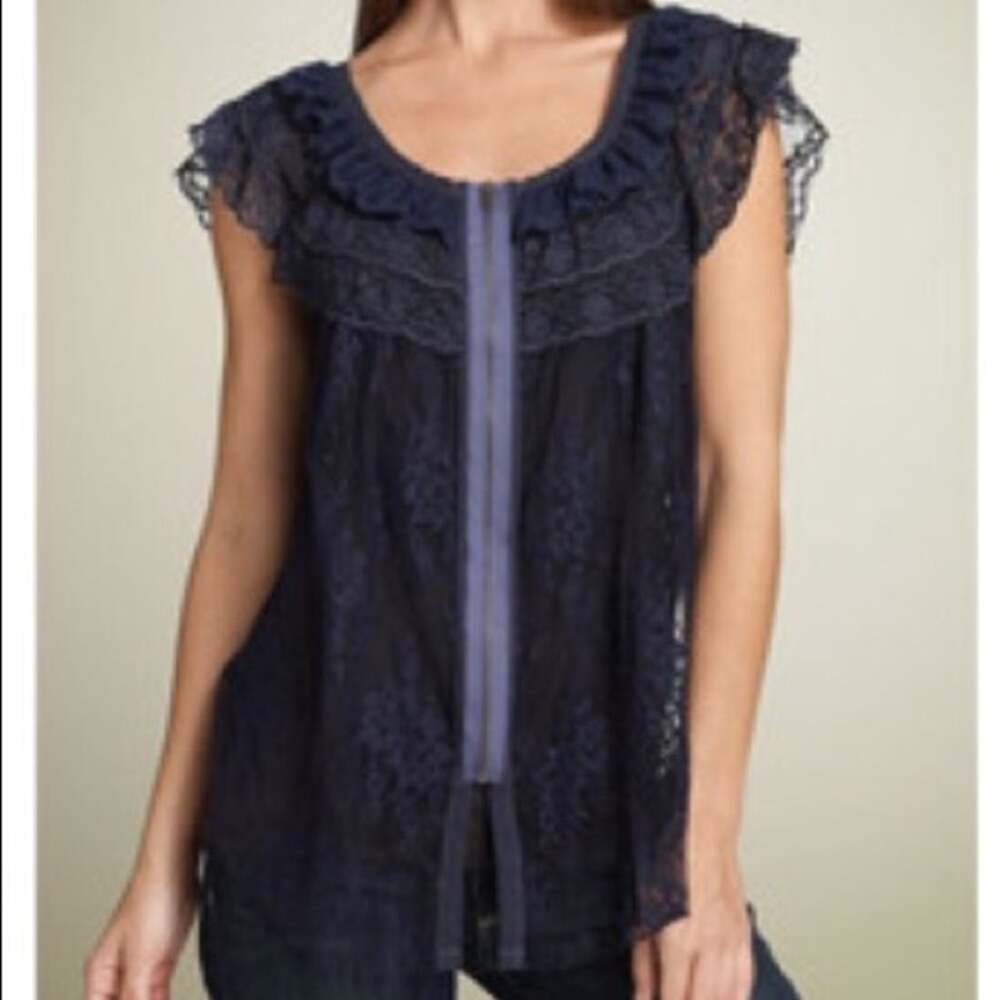 NWT Vintage Free People Womens Small Fly Away Zip Front Lace Grunge Romantic